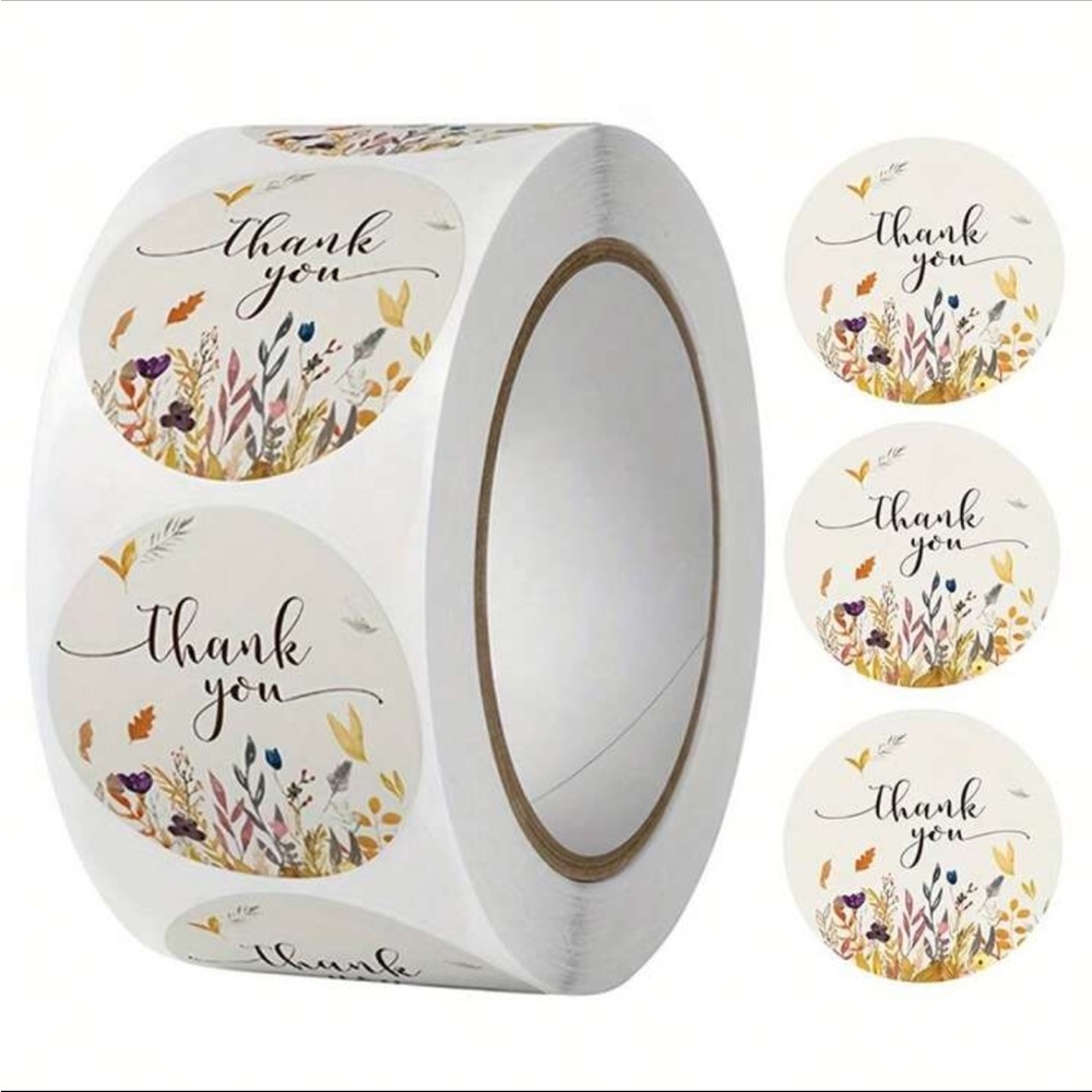 500pcs Round Autumn Thank You stickers 🍂